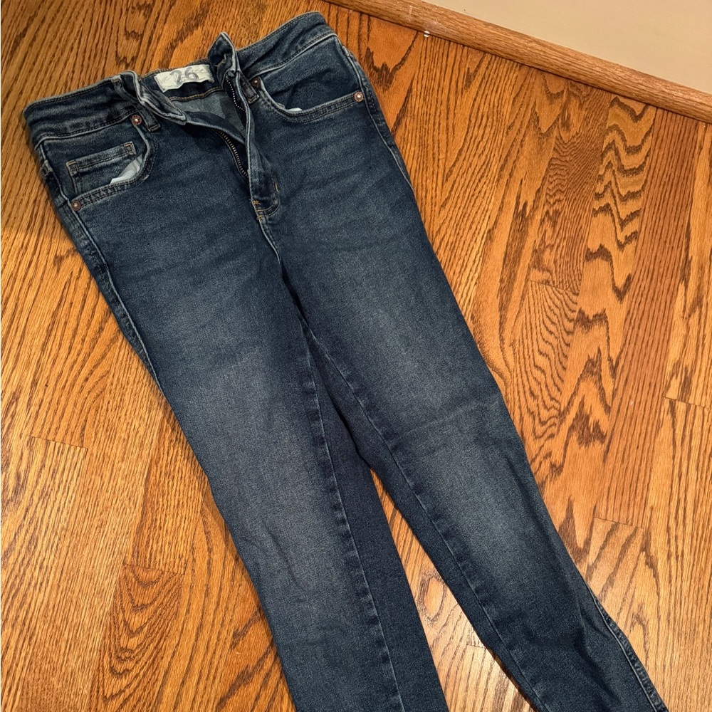 Free people dark wash skinny jeans